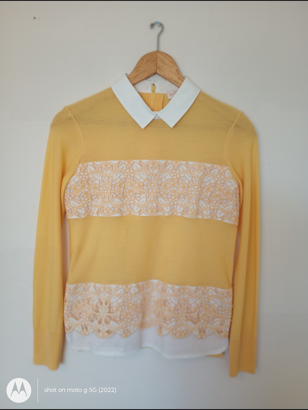 Tory Burch Vintage Crew neck Merino Wool Knit Sweater Size XS